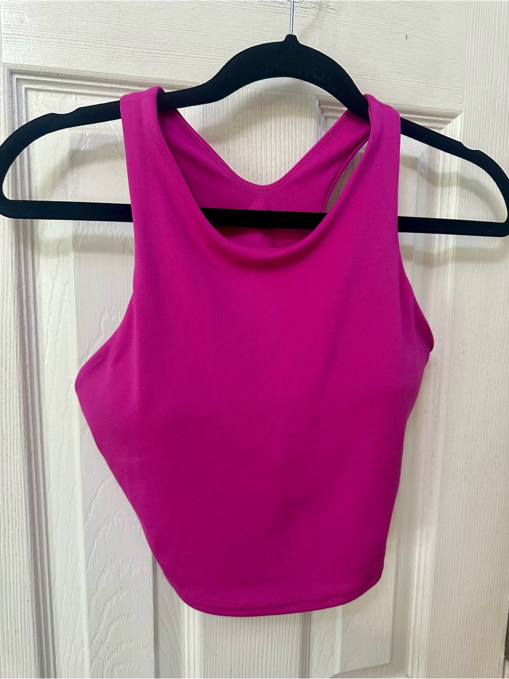 Athleta Magenta Racerback Crop Tank with Built-in Bra, Small